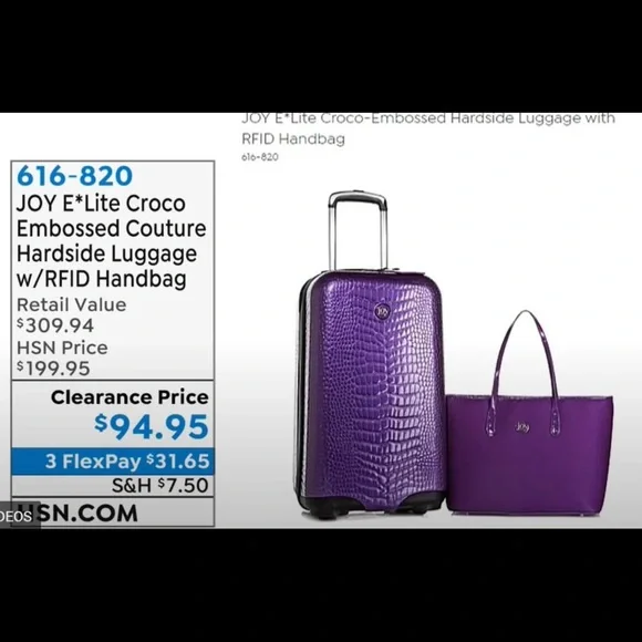 Joy Purple Luggage! 2-piece set - Picture 3 of 8